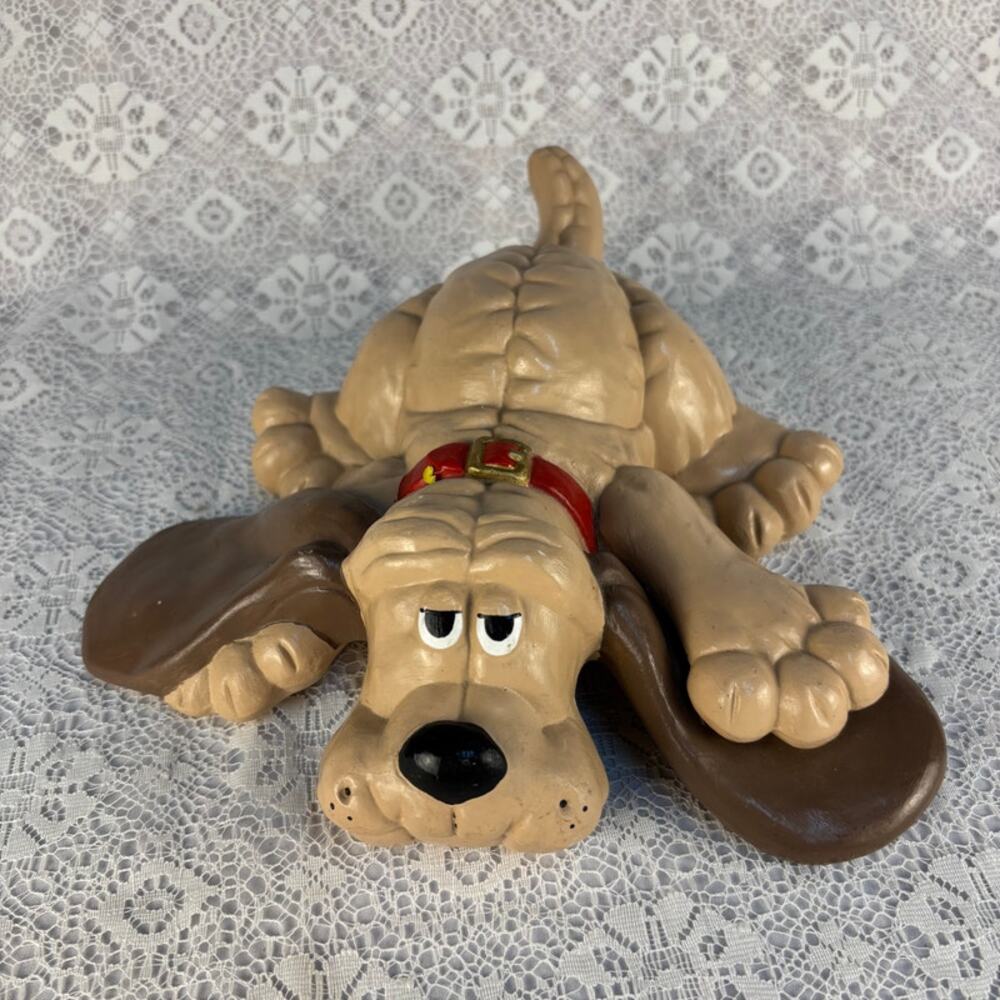 Vintage 1986 Ceramic Pound Puppy Style Dog Figurine Large Floppy Ear 11"